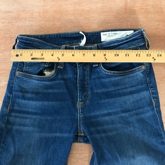 Rag & Bone Cate Mid Rise Ankle Skinny Jean Women 25 Blue Dark Wash Stretch - Picture 9 of 12